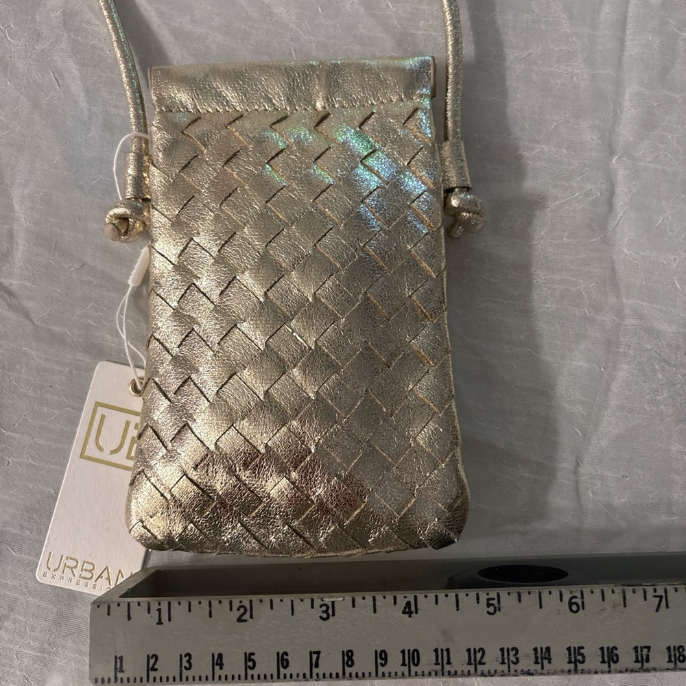 Urban Expressions Metallic Silver Woven Bag